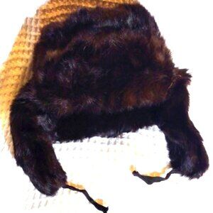 Men's Vintage Real Fur Hat Chocolate Brown 1972